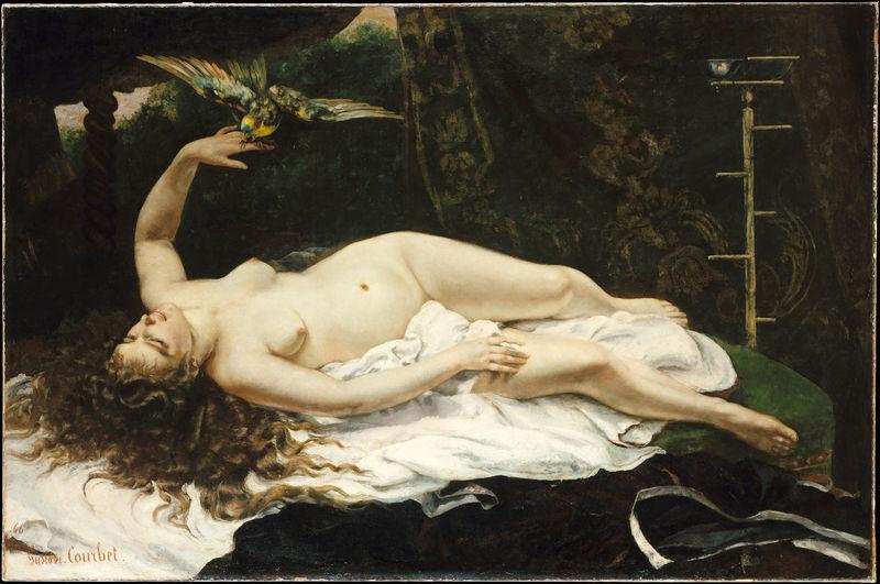 Gustave Courbet Woman with a Parrot oil painting image
